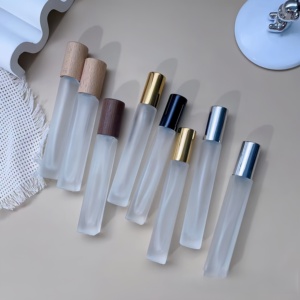 Kasia 10ml Roll-on de parfum en verre dépoli avec billes en verre/acier, lisse, anti-fuite, lavable, réutilisable, rechargeable, avec bouchon à vis pour huiles essentielles - Product Image 2