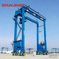 Grue portique robuste pour manutention de conteneurs RTG A6-A7, moteur et engrenages diesel, capacité 50 tonnes, certifiée CE ISO