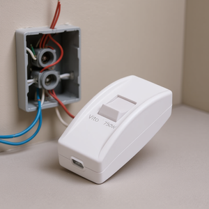 Interrupteur en ligne Vito 3A 750W blanc pour câblage électrique - Product Image 3