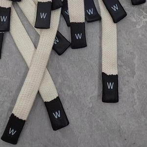 OEM Custom Polyester Cord Flat <b>Draw</b> Cords Hoodie String Rope Silicone Tip Drawcord With logo for <b>Cloth</b> - Product Image 1