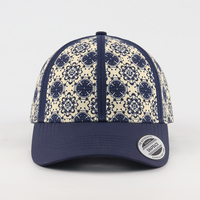 Casquette Snapback Personnalisée avec Logo Brodé, Motif Bohème Paisley, Casquette de Baseball Ajustée Premium à 6 Panneaux et Visière Courbée
