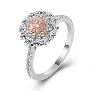 Personnalisation de luxe 	 Anneaux de fleurs délicats en or 18 carats pour filles, diamant moissanite, design élégant pour femme, bague de fiançailles - Product Image 1