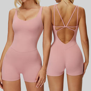 Bodysuits Deportivos sin Mangas para Mujer, al por Mayor, con Espalda Cruzada, Ajustados, de una Pieza, Ropa de Yoga, Fitness y Yoga, Jumpsuits - Product Image 1