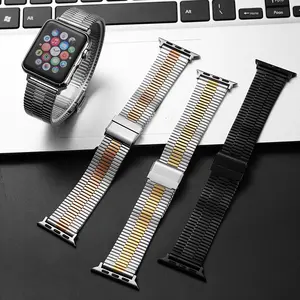 Compatible avec Watch 11 & Ultra 2, bracelet de montre en acier inoxydable avec fermoir à clipser, modèle Aixian <span class=keywords><strong>Nu</strong></span> PG-Arsenal, trois perles - Product Image 3