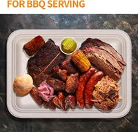 Plateaux alimentaires carrés jetables extra-larges de 14 pouces, robustes, pour écrevisses, homard, desserts, fruits de mer, cuisson à la vapeur, barbecue, fête