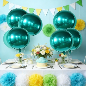 Palloncini in Foil Verde Erba 4D da 24 Pollici Rotondi per Laurea, Matrimonio, Compleanno, Natale, Halloween, Pasqua, Decorazioni per Esterni - Product Image 2