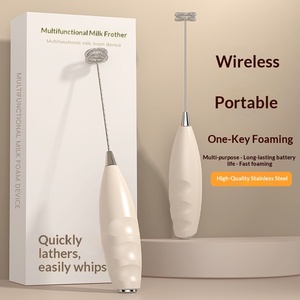 <span class=keywords><strong>Mousseur</strong></span> à lait électrique portatif en plastique et acier inoxydable, <span class=keywords><strong>mousseur</strong></span> à café, mixeur à lait domestique, batteur à œufs - Product Image 1