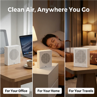 Purificateur d'air portable USB pour voiture, mini filtre HEPA, éliminateur d'odeurs, faible bruit, design compact, purificateur d'air pour la maison, le bureau, l'hôtel, le bureau à domicile