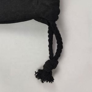 Bolsa de algodón con cordón negro Logotipo personalizado Impreso Bolsa con cordón Bolsa de algodón con cordón pequeño Bolsa - Product Image 5