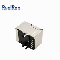 Connecteur Jack à angle droit de prise femelle d'Ethernet du réseau RJ45 sans lumière
