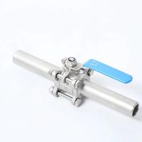 Vanne à boisseau sphérique filetée en 3 parties, durable, industrielle, en acier inoxydable 304, avec extrémité de soudure allongée, 1000WOG, PN16, PN64, poignée à verrouillage, vente directe