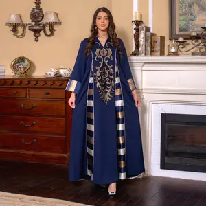 Ethnic Islamic Clothing Women Dubai Kaftan Abaya Floral Embroidery Spring Cardigan Hijabs Ramadan Eid Traditional Muslim Dress