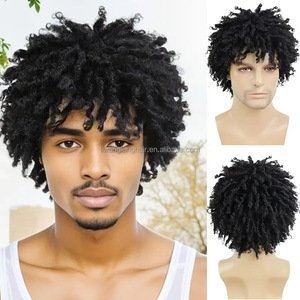 JAMBALAYA Xuchang Hair Factory Nuevo Producto de Fibra Sintética, Peluca de Trenzas Africanas <span class=keywords><strong>para</strong></span> <span class=keywords><strong>Hombre</strong></span>, Estilo Rizado Pequeño en Tubo Negro - Product Image 5