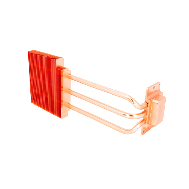 High Power CPU / Industrial Equipment Cooling 3 Copper Heat Pipe Pure Copper Fin Heatsink