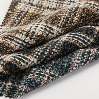 Tissu en laine et polyester, à carreaux, tissu tweed chaud pour manteau, en stock, haute qualité