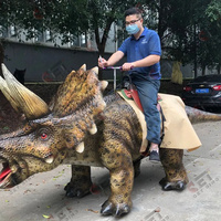 Manège robotique réaliste à monnayeur, dinosaure animatronique à bascule, manège de parc d'aventure