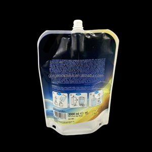 Custom Printed White Black Drink Juice Reusable Food Spout Pouch Plastic <b>Liquid</b> Packaging Stand Up Pouch With Suction - Product Image 3