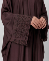 Robe longue élégante et luxueuse pour femmes LEDUO, en lin respirant, marron foncé, avec poignets à perles, style ouvert, Ramadan, musulmane, printemps