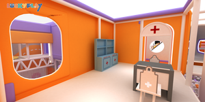 Parco Giochi Commerciale al Coperto in Plastica per Bambini, Casetta per Giochi di Ruolo con Mobili e Giocattoli Interattivi - Product Image 2