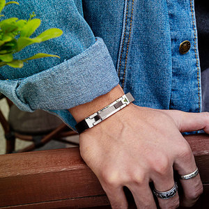 Conception personnalisée de bonne qualité bijoux fins fil d'acier inoxydable maille <span class=keywords><strong>Bracelet</strong></span> en <span class=keywords><strong>cuir</strong></span> pour hommes - Product Image 6