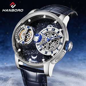 Erkekler İçin Celestial Serisi Tam Otomatik İçi Boş Mekanik Saat Çift Mekanizmalı Erkek Kişiselleştirilmiş Moda Benzersiz Mekanik Saat - Product Image 1