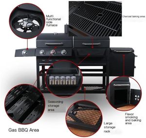 Grand barbecue portable à gaz et charbon de bois, double usage, style moderne, pour la maison et les entreprises - Product Image 4