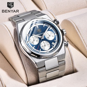 BENYAR Design 2024 nuevo reloj <span class=keywords><strong>de</strong></span> negocios para hombres, esfera <span class=keywords><strong>de</strong></span> 40mm, reloj <span class=keywords><strong>de</strong></span> cuarzo resistente al agua para hombres, cronómetro, segundo reloj para correr - Product Image 3