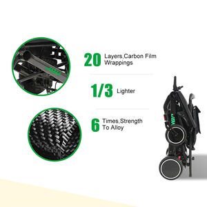 Silla de ruedas eléctrica plegable de carbono ligero motorizada Prower, caja de cartón de Metal negro, accesorios para silla de ruedas Ce, fibra de carbono - Product Image 3