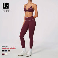 Ensemble de sport color block tendance : Soutien-gorge dos en Y à bretelles spaghetti et leggings respirants rehausseurs de hanches – Tenue de yoga pour femme