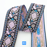 Sangle Jacquard Ethnique 50mm x 1mm en Gros, 100% Polyester Haute Ténacité, Ruban Tendance pour Sangle de Sac et Sangle d'Instrument de Musique
