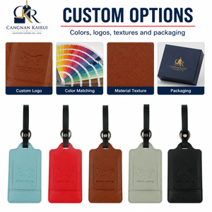 Étiquettes d'identification de voyage personnalisées en PU souple, tendance, avec fenêtre transparente, sangle à boucle longue, assortiment de couleurs, accessoires de valise, vente en gros - Product Image 2