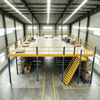 HONGXIN Étagère de mezzanine robuste personnalisable à 2-3 niveaux, sans boulons, à rivets, en acier laminé à froid, avec revêtement en poudre pour protection contre la corrosion