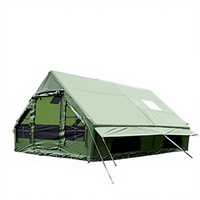 Tente gonflable légère à 12 poteaux, toit imperméable 3000 mm+, tissu Oxford rembourré, camping, anti-regard indiscret, monocouche, portable