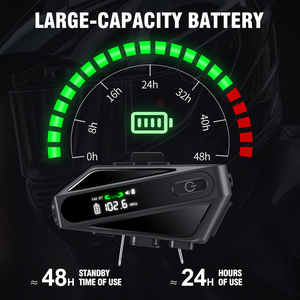 C6 Motor Riding Doble Intercomunicador Casco de motocicleta Auriculares con luz LED Pantalla digital impermeable Auriculares - Product Image 5