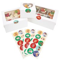 Autocollants d'étanchéité pour boîtes à gâteaux de haute qualité en gros, film offset laminé, taille personnalisée, étiquettes pour emballages alimentaires et boîtes cadeaux