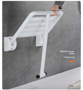 HEWEI Sedile <span class=keywords><strong>Doccia</strong></span> Moderno Quadrato in Acciaio Inox Cromato, Montaggio <span class=keywords><strong>a</strong></span> Parete, Ecologico, Pieghevole, Antiscivolo in ABS, Colore Personalizzabile - Product Image 6