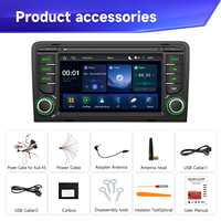 Autoradio MP5 BQCC 7 pouces avec Carplay, écran tactile IPS AHD, lecteur multimédia pour Audi A3/S3/RS3 2003-2012