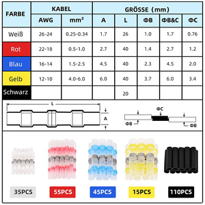 Terminaux à sertir pour ingénierie chimique, 260 pièces, anneaux à souder, style européen, en plastique PVC, pour l'électronique d'éclairage - Product Image 4