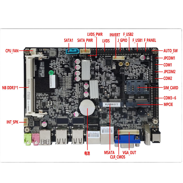 Customizable DDR3 Industrial Motherboard Combo M500SE Wind 7/8/10/XP Linux with 4LAN 6COM 5USB Ports for Business Office Work