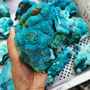 Pierres brutes de <span class=keywords><strong>malachite</strong></span> bleue en silicium brut, spécimens minéraux de guérison pour la décoration, vente en gros, naturelles, écologiques, amour, Feng Shui - Product Image 5