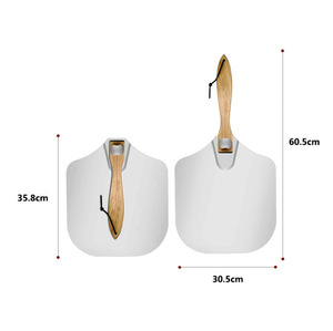 <span class=keywords><strong>Pala</strong></span> de <span class=keywords><strong>Pizza</strong></span> Plegable de 12x14'' con Mango de Madera y Cortador, Accesorios para Horno, para Hornear Pan Casero - Product Image 4