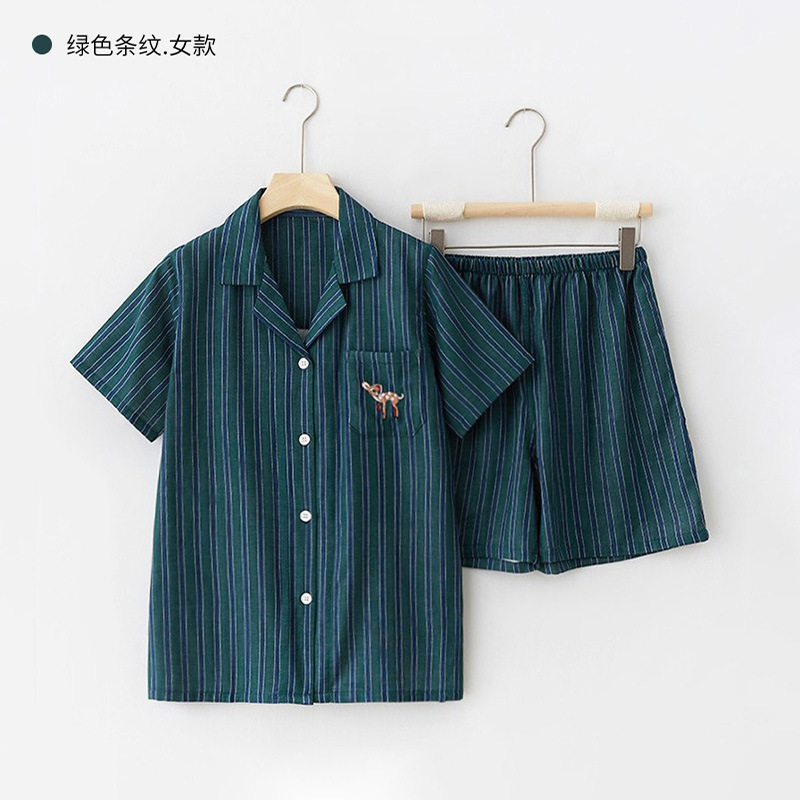 Female-green stripes-gauze