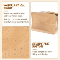 Sacs à pain en papier kraft avec fermeture à lien métallique, pour collations, biscuits, fruits secs, rangement à domicile et en magasin, avec fenêtre transparente