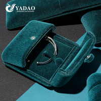 YADAO Hochwertige Samt-Schmuckbox mit Doppeltüren FSC-Zertifiziert für Ring-, Halsketten-, Armband- und Ohrring-Verpackung