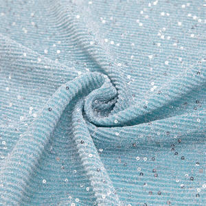 Vestido de boda de poliéster brillante, tejido elástico bordado con lentejuelas, venta al por mayor - Product Image 2