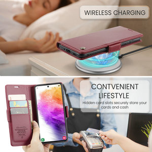 Custodia per telefono di qualità di lusso 2023 per <span class=keywords><strong>Samsung</strong></span> Galaxy A24 <span class=keywords><strong>4G</strong></span> funzione portafoglio ricarica Wireless custodia protettiva RFID PU per <span class=keywords><strong>Samsung</strong></span> A24 - Product Image 4