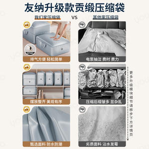 Bolsa de compresión para edredones de satén, organizador de almacenamiento a prueba de humedad de gran capacidad, forma rectangular para ropa y chaquetas de plumón - Product Image 3