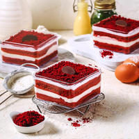 Boîte à Tiramisu Transparente en PS/PET Rigide de 5 mm d'Épaisseur, Contenant en Plastique Acrylique Transparent pour Tiramisu, Boîte à Gâteau Claire pour Aliments et Desserts Gélifiés