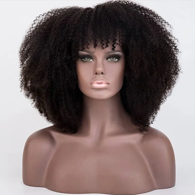 Indian Remy Krullend Menselijk Haar Bob Lijmloze Volledige Kant Pruik Met Baby Haar 300 Dichtheid Afro Kinky Jerry Curl Korte haar Pruik