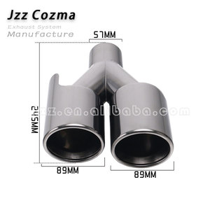Terminale di <span class=keywords><strong>Scarico</strong></span> a Doppia Uscita Tipo Y, Ingresso 2.24", Uscite Doppie 3.5", Lunghezza 9.65", in Acciaio Inox Nero per BMW - Product Image 2